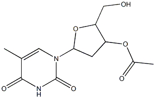 2-(hydroxymethyl)-5-(5-methyl-2,4-dioxo-3,4-dihydropyrimidin-1(2H)-yl)tetrahydrofuran-3-yl acetate Struktur
