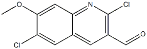 2,6-dichloro-7-methoxyquinoline-3-carbaldehyde 化学構造式