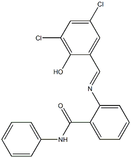 2-[(3,5-dichloro-2-hydroxybenzylidene)amino]-N-phenylbenzamide Structure