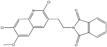 2-[2-(2,7-dichloro-6-methoxyquinolin-3-yl)ethyl]-2,3-dihydro-1H-isoindole-1,3-dione 化学構造式