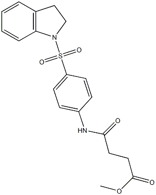 methyl 4-{[4-(2,3-dihydro-1H-indol-1-ylsulfonyl)phenyl]amino}-4-oxobutanoate 化学構造式