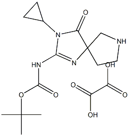 TERT-BUTYL (3-CYCLOPROPYL-4-OXO-1,3,7-TRIAZASPIRO[4.4]NON-1-EN-2-YL)CARBAMATE OXALATE 化学構造式