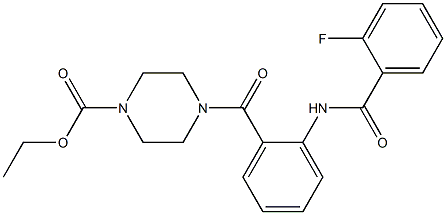 ethyl 4-(2-(2-fluorobenzamido)benzoyl)piperazine-1-carboxylate 化学構造式