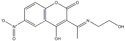 (E)-4-hydroxy-3-(1-((2-hydroxyethyl)imino)ethyl)-6-nitro-2H-chromen-2-one Structure