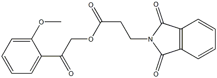 2-(2-methoxyphenyl)-2-oxoethyl 3-(1,3-dioxoisoindolin-2-yl)propanoate Struktur