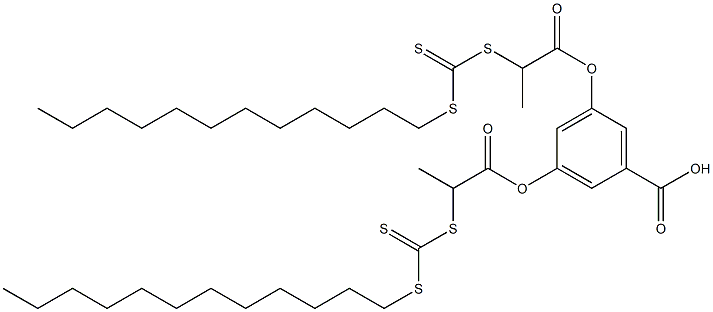 3,5-Bis(2-dodecylthiocarbonothioylthio-1-oxopropoxy)benzoic acid 结构式