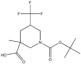 1-tert-butyl 3-methyl 5-(trifluoromethyl)piperidine-1,3-dicarboxylate Struktur