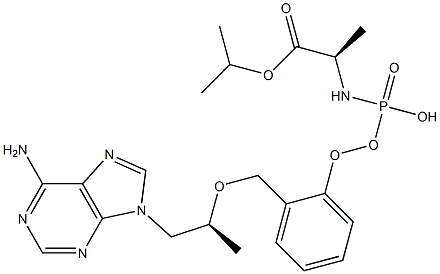 isopropyl ((S)-((((S)-1-(6-amino-9H-purin-9-yl)propan-2-yl)oxy)methyl)(phenoxy)phosphoryl)-D-alaninate Structure