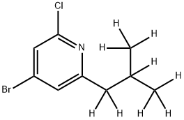 4-Bromo-2-chloro-6-(iso-butyl-d9)-pyridine 化学構造式