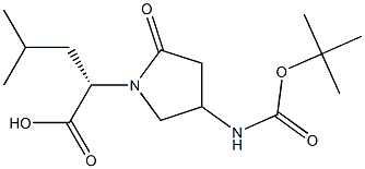 (2S)-2-[4-(Boc-amino)-2-oxo-1-pyrrolidinyl]-4-methylpentanoic Acid Struktur