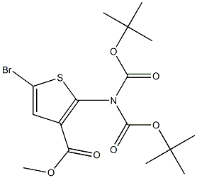 Methyl 5-Bromo-2-(di-Boc-amino)thiophene-3-carboxylate Structure