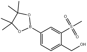 (2-(METHYLSULFONYL)-4-(4,4,5,5-TETRAMETHYL-1,3,2-DIOXABOROLAN-2-YL)PHENYL)METHANOL, 918328-16-2, 结构式