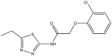 2-(2-chlorophenoxy)-N-(5-ethyl-1,3,4-thiadiazol-2-yl)acetamide 化学構造式
