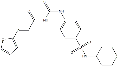 N-[({4-[(cyclohexylamino)sulfonyl]phenyl}amino)carbonothioyl]-3-(2-furyl)acrylamide Struktur