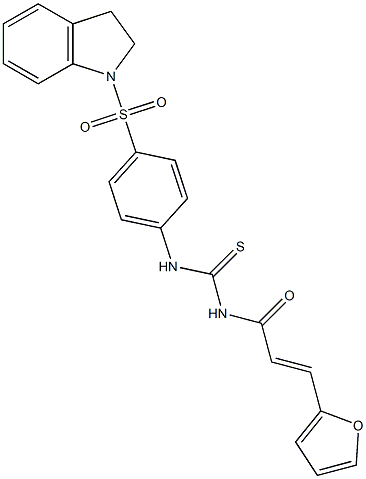 N-({[4-(2,3-dihydro-1H-indol-1-ylsulfonyl)phenyl]amino}carbonothioyl)-3-(2-furyl)acrylamide Struktur