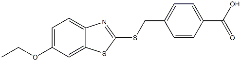 4-(((6-ethoxybenzo[d]thiazol-2-yl)thio)methyl)benzoic acid Struktur