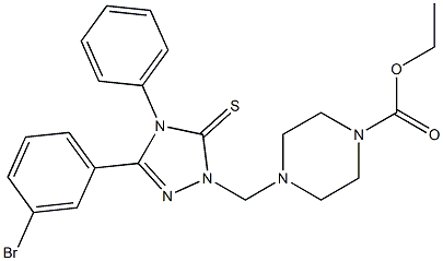 ethyl 4-((3-(3-bromophenyl)-4-phenyl-5-thioxo-4,5-dihydro-1H-1,2,4-triazol-1-yl)methyl)piperazine-1-carboxylate Struktur