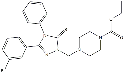 ethyl 4-((3-(3-bromophenyl)-4-phenyl-5-thioxo-4,5-dihydro-1H-1,2,4-triazol-1-yl)methyl)piperazine-1-carboxylate Structure