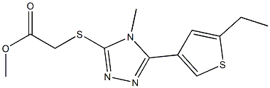 methyl 2-((5-(5-ethylthiophen-3-yl)-4-methyl-4H-1,2,4-triazol-3-yl)thio)acetate Structure