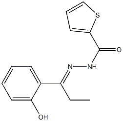 (E)-N'-(1-(2-hydroxyphenyl)propylidene)thiophene-2-carbohydrazide 化学構造式
