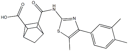 3-((4-(3,4-dimethylphenyl)-5-methylthiazol-2-yl)carbamoyl)bicyclo[2.2.1]heptane-2-carboxylic acid 结构式