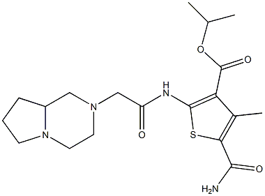 isopropyl 5-carbamoyl-2-(2-(hexahydropyrrolo[1,2-a]pyrazin-2(1H)-yl)acetamido)-4-methylthiophene-3-carboxylate Structure