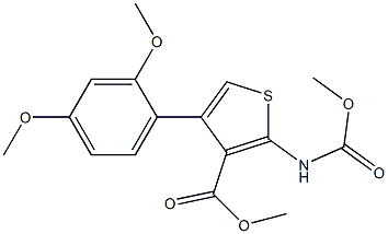 methyl 4-(2,4-dimethoxyphenyl)-2-((methoxycarbonyl)amino)thiophene-3-carboxylate 化学構造式