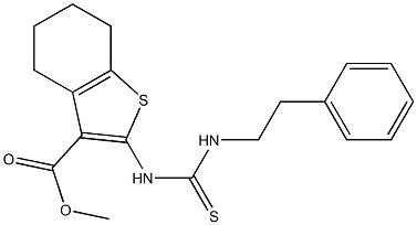 methyl 2-(3-phenethylthioureido)-4,5,6,7-tetrahydrobenzo[b]thiophene-3-carboxylate Structure