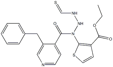 ethyl 5-benzyl-2-(2-isonicotinoylhydrazinecarbothioamido)thiophene-3-carboxylate Structure