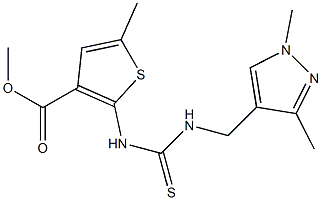 methyl 2-(3-((1,3-dimethyl-1H-pyrazol-4-yl)methyl)thioureido)-5-methylthiophene-3-carboxylate Structure