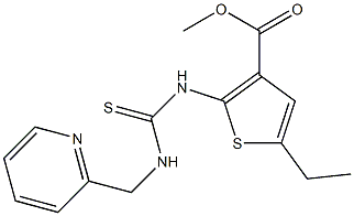 methyl 5-ethyl-2-(3-(pyridin-2-ylmethyl)thioureido)thiophene-3-carboxylate Structure