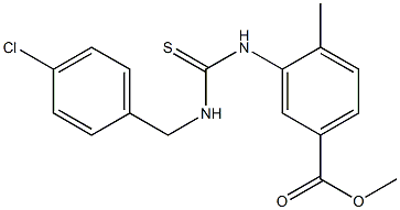 methyl 3-(3-(4-chlorobenzyl)thioureido)-4-methylbenzoate Struktur