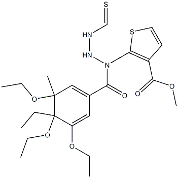 methyl 4-ethyl-5-methyl-2-(2-(3,4,5-triethoxybenzoyl)hydrazinecarbothioamido)thiophene-3-carboxylate Structure