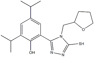 2,4-diisopropyl-6-(5-mercapto-4-((tetrahydrofuran-2-yl)methyl)-4H-1,2,4-triazol-3-yl)phenol Struktur