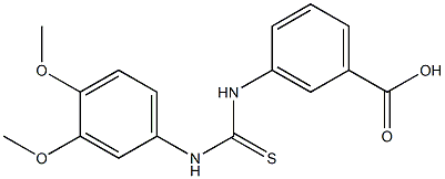 3-(3-(3,4-dimethoxyphenyl)thioureido)benzoic acid 化学構造式