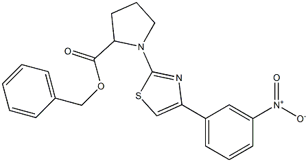 benzyl 1-(4-(3-nitrophenyl)thiazol-2-yl)pyrrolidine-2-carboxylate 结构式