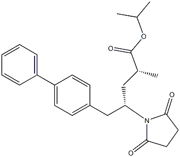 Propan-2-yl (2R,4S)-4-([1,1'-biphenyl]-4-ylmethyl)-2-methyl-4-(2,5-dioxopyrrolidin-1-yl)butanoate Struktur