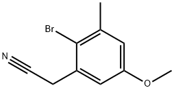 (2-Bromo-5-methoxy-3-methyl-phenyl)-acetonitrile,198274-48-5,结构式