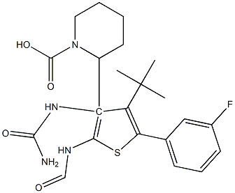 (S)-tert-butyl 3-(5-(3-fluorophenyl)-3-ureidothiophene-2-carboxamido)piperidine-1-carboxylate Structure