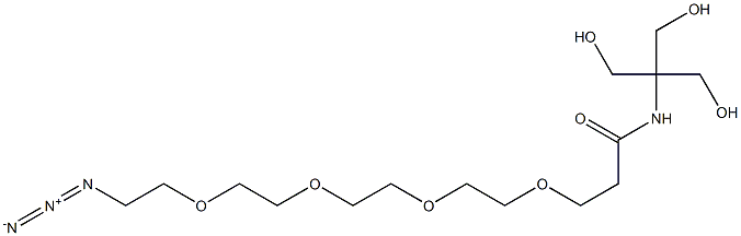 3-(2-{2-[2-(2-Azido-ethoxy)-ethoxy]-ethoxy}-ethoxy)-N-(2-hydroxy-1,1-bis-hydroxymethyl-ethyl)-propionamide 化学構造式