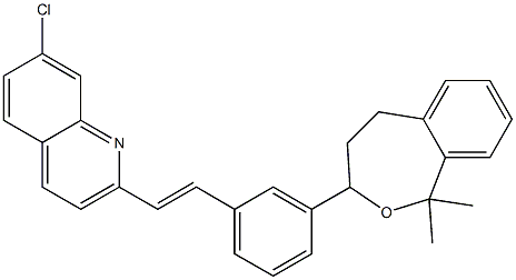 (E)-7-chloro-2-(3-(1,1-dimethyl-1,3,4,5-tetrahydrobenzo[c]oxepin-3-yl)styryl)quinoline Structure
