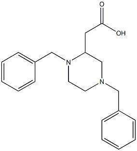 2-(1,4-dibenzylpiperazin-2-yl)acetic acid Structure