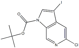 5-Chloro-3-iodo-pyrrolo[2,3-c]pyridine-1-carboxylic acid tert-butyl ester 结构式