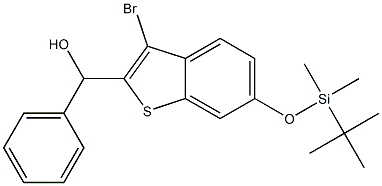 (3-bromo-6-(tert-butyldimethylsilyloxy)benzo[b]thiophen-2-yl)(phenyl)methanol 化学構造式