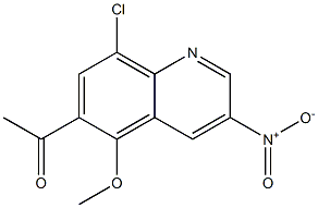 1-(8-chloro-5-methoxy-3-nitroquinolin-6-yl)ethanone 化学構造式