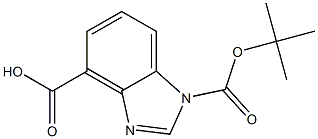 1-(tert-butoxycarbonyl)-1H-benzo[d]imidazole-4-carboxylic acid,,结构式