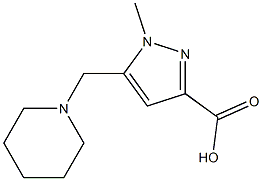 1-methyl-5-(piperidin-1-ylmethyl)-1H-pyrazole-3-carboxylic acid 结构式