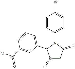 1-oxy-3-(4-bromophenyl)-2-(3-nitrophenyl)thiazolidin-4-one,,结构式