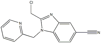 2-(chloromethyl)-1-(pyridin-2-ylmethyl)-1H-benzo[d]imidazole-5-carbonitrile,,结构式