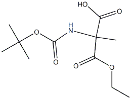 2-(tert-butoxycarbonylamino)-3-ethoxy-2-methyl-3-oxopropanoic acid,,结构式